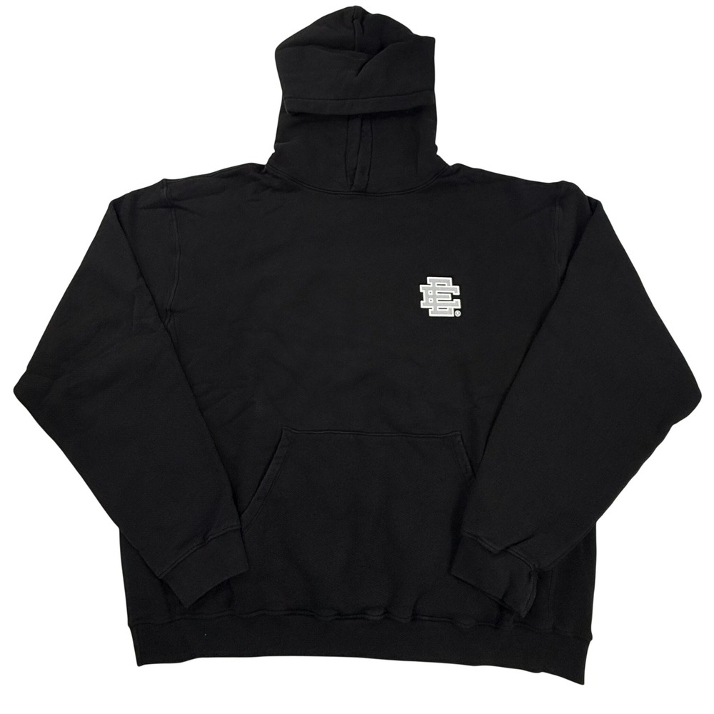 Eric Emanuel Black EE Logo Pullover Hoodie Mens XL Made In USA Streetwear